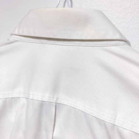 Mens uniform long sleeve shirt zip closure button down L White - Picture 9 of 15